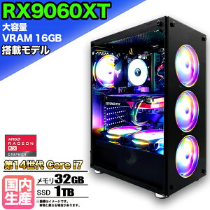 ySSԌ艿iIzye VRAM16GB RX9060XTځzQ[~OPC fXNgbvp\R rWlX AMD Radeon RX9060XT Intel 14 corei7 Windows10 11  16GB SSD 500GB 1Nۏ Q[ Q[~Op\