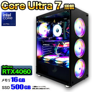 yN[|lIzyIntel 15CPUځIzQ[~OPC fXNgbv p\R Q[~Op\R RTX4060 Core Ultra 7 Windows11 10 SSD 500GB  16GB fXNgbvPC 1Nۏ   Q[ 