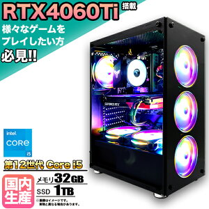 yN[|lIzyRTX4060TiځzQ[~OPC fXNgbvp\R rWlX GeForce RTX4060Ti 12 corei5 Windows11 10  32GB SSD1TB 1Nۏ Q[ Q[~Op\R fXNgbvPC 
