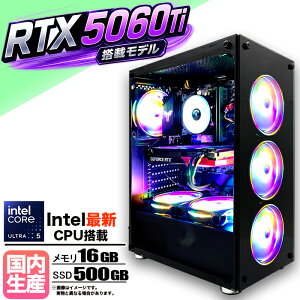 �y�}���\���l�����ICore Ultra 5 225F×RTX5060Ti�z�y�����g�� �V�i�z�Q�[�~���OPC ������16GB SSD500GB Windows11 �f�X�N�g�b�vPC Apex Fortnite �����n�����C���Y VALORANT Minecraft FF14 ���_ GTA PUBG ����ҏW �z�M e