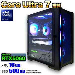yN[|lIzyIntel 15CPUځIzQ[~OPC fXNgbv p\R Q[~Op\R RTX5060 Core Ultra 7 Windows11 10 SSD 500GB  16GB fXNgbvPC 1Nۏ   Q[ 