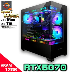 yRTX5070 VRAM12GBzȈՐ Q[~Op\R s[X Q[~OPC fXNgbv p\R AMD Ryzen7 5700X RTX5070 Windows11 10 SSD 1TB  16GB ARGB fXNgbvPC 1Nۏ  Q[ X