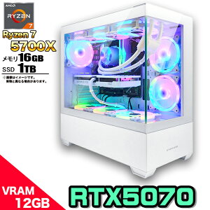 yRTX5070 VRAM12GBzȈՐ Q[~Op\R s[X Q[~OPC fXNgbv p\R AMD Ryzen7 5700X RTX5070 Windows11 10 SSD 1TB  16GB ARGB fXNgbvPC 1Nۏ  Q[ X