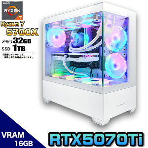 yŐVRTX5070Ti g Viz ȈՐ Q[~Op\R s[X Q[~OPC fXNgbv p\R AMD Ryzen7 5700X RTX5070Ti Windows11 10 SSD 1TB  32GB ARGB fXNgbvPC 1Nۏ 