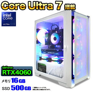 yIntel 15CPUځIzQ[~OPC fXNgbv p\R Q[~Op\R RTX4060 Core Ultra 7 Windows11 10 SSD 500GB  16GB fXNgbvPC 1Nۏ   Q[ XybN eX|[c 