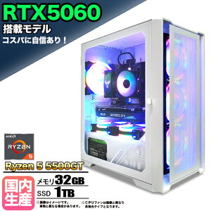 �y20���܂Œl�����IRTX5060���� �����g�� �V�i�z�Q�[�~���OPC RTX5060 Ryzen5 5500GT ������32GB SSD1TB Windows11 �f�X�N�g�b�vPC �����n�����C���Y ���_ Apex FF14 VALORANT �z�M ����ҏW e�X�|�[�c 1�N�ۏ� ���S