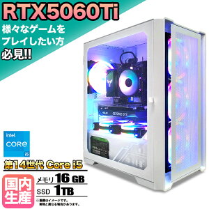 yN[|lIzyRTX5060TiځzQ[~OPC fXNgbvp\R rWlX GeForce RTX5060Ti Intel 14 corei5 Windows11 10  16GB SSD1TB 1Nۏ Q[ Q[~Op\R fXNgb