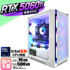 �y26���܂Œl�����ICore Ultra 5 225F×RTX5060Ti�z�y�����g�� �V�i�z�Q�[�~���OPC ������16GB SSD500GB Windows11 �f�X�N�g�b�vPC Apex Fortnite �����n�����C���Y VALORANT Minecraft FF14 ���_ GTA PUBG ����ҏW �z�M e