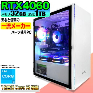 yRTX4060ځzyg VizQ[~OPC fXNgbv p\R Q[~Op\R RTX4060 12 corei3 Windows11 10  32GB SSD 1TB fXNgbvPC 1Nۏ   Q[ Xyb