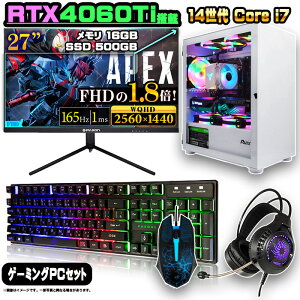 yRTX4060Tiڂ̃Zbg̉izQ[~OPC Zbg fXNgbv p\R Q[~Op\R RTX4060 14 Core i7 Windows11 10 SSD 500GB  16GB fXNgbvPC 1Nۏ  Q[ 