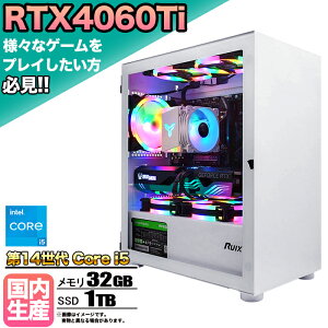 yRTX4060Tiځzyg VizQ[~OPC fXNgbvp\R rWlX GeForce RTX4060Ti Intel 14 corei5 Windows11 10  32GB SSD1TB 1Nۏ Q[ Q[~Op\R fXNgbv