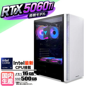 �y30���܂Œl�����ICore Ultra 5 225F×RTX5060Ti�z�y�����g�� �V�i�z�Q�[�~���OPC ������16GB SSD500GB Windows11 �f�X�N�g�b�vPC Apex Fortnite �����n�����C���Y VALORANT Minecraft FF14 ���_ GTA PUBG ����ҏW �z�M e