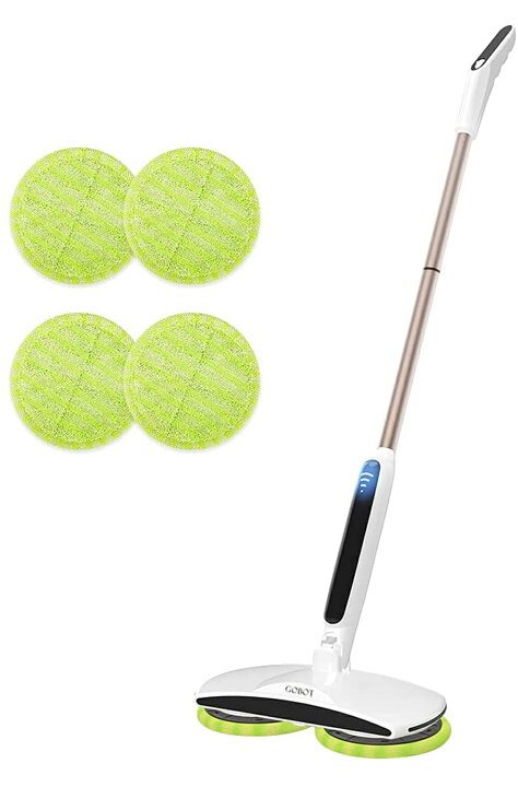 楽天市場 電動モップ Gobot 電動回転モップクリーナー コードレス 充電式 床掃除 モップ 回転式 フロアワイパー 軽量 回転 式 水拭き クリーナー 拭き掃除 フローリング 掃除 軽ピカ 電動 もっぷ 床拭き 電動モップクリーナー 自立式 収納便利 交換モップパッド4枚付き
