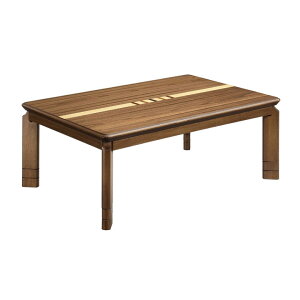 こたつ こたつテーブル 幅120cm 長方形 家具調こたつ テーブル 継脚 2段階調整 高さ調整 暖卓 こたつ本体のみ こたつ本体 ウォールナット突板 木製 木 突板 栓象嵌 石英管ヒーター 手元コント