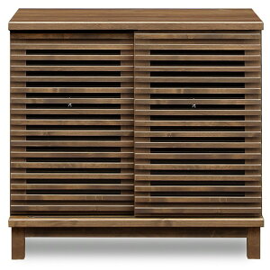 サイドボード 引き戸 日本製 幅80 ルーバー デザイン 収納 収納家具