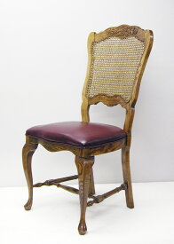 【送料無料】猫足のカントリースタイルの椅子。オーク材の木目が美しい。