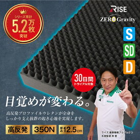 RISE(ライズ) ゼログラビティクリーン 高反発ベッドマットレス兼用極厚敷布団 厚さ12.5cm [シングル | セミダブル | ダブル] 高反発マットレス 敷布団 敷き布団 硬め 三つ折り 折りたたみ