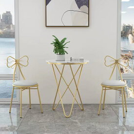 マラソン限定クーポン実施中 ドレッサー チェア 化粧椅子 イス鏡台用 創造的な リボンの形の装飾背もたれ椅子ゴールデンPUレザー/フランネル化粧台ベッドルームラウンジチェア モダンダイニングチェア　SF10