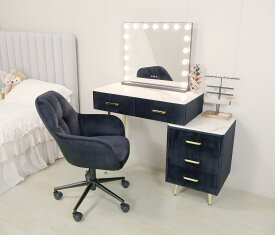 マラソン限定クーポン実施中 ドレッサー おしゃれ 女優ミラー 感謝祭 デスク 北欧風 コンパクト お姫系 LEDミラー ベロア調 テーブル幅100cm (幅60cm、80cmも販売中) チェスト LEDミラー スツール 寝室化粧テーブル サイドテーブル メイク台 化粧台コスメ