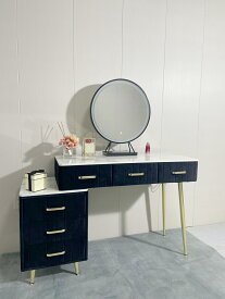 マラソン限定クーポン実施中 オリジナルオーダー ドレッサー おしゃれ 女優ミラー 引き取り紫レザー調　可愛い デスク 欧風 鏡台 お姫系 ベロア調 テーブル幅100cm 幅60 80cm チェスト スツール LEDミラー セット 寝室 化粧テーブル サイドテーブル メイク台 化粧台