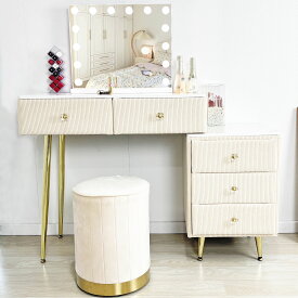 期間限定クーポン配布中 ドレッサー おしゃれ 女優ミラー《自社製品》可愛い デスク 欧風 鏡台 お姫系 ベロア調 テーブル 幅80cm 幅60cm 幅100cm チェスト スツール LEDミラー 寝室 化粧テーブル サイドテーブル メイク台 化粧台 コスメ収納