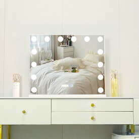 マラソン限定クーポン実施中 女優ミラー オシャレ 化粧ミラー ドレッサー 拡大鏡付き コンパクト 卓上鏡 白 ホワイト 卓上用 壁掛けミラー ハリウッドミラー サロン 可愛い 女性大人気 LEDミラー ライト 三段調節 サロン 女優 卓上 幅50/55/60cm 高さ42/47/52cm USB口