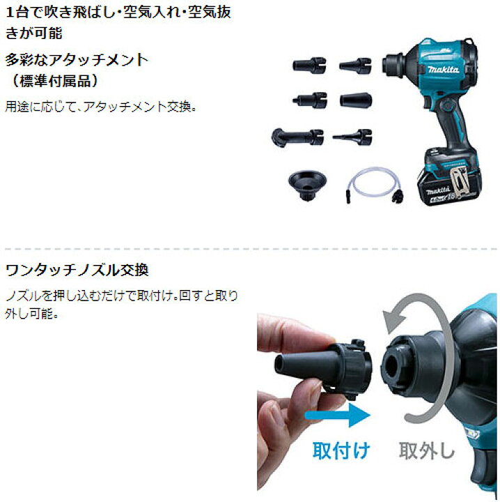 楽天市場】マキタ 18V 充電式 エアダスタ AS180DZ 各種アタッチメント 