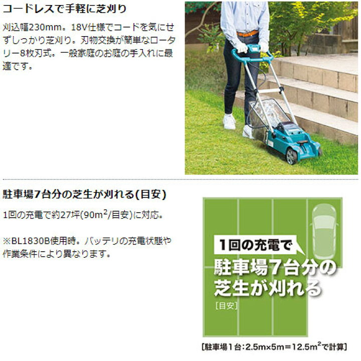楽天市場】[正規店] マキタ 充電式 芝刈機 MLM230DSF 18V 3.0Ah 