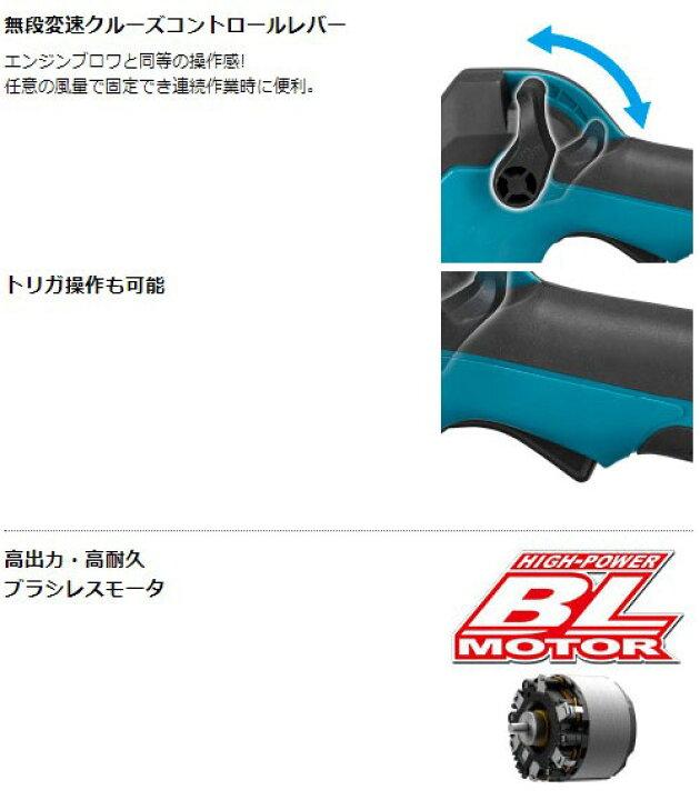 楽天市場】[マキタ 正規店] ブロワ 18V 充電式 フラットノズル セット 