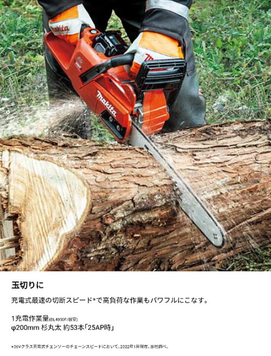 楽天市場】[マキタ 正規店] 充電式 チェンソー MUC018G 40Vmax 