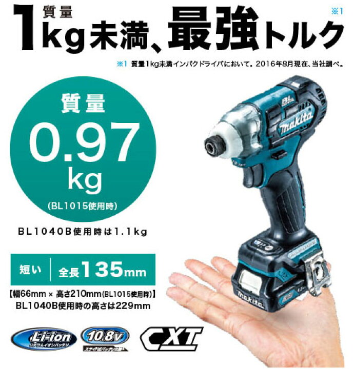 楽天市場】マキタ 充電式 インパクトドライバ TD111DSMX 10.8V 4.0Ah 