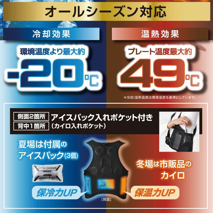楽天市場】TULTEX 冷温サイレントペルチェベスト 6点式 ペルチェベスト 