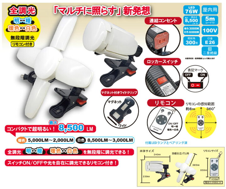楽天市場】スーパールミネ X MLT 80CL LEDクリップランプ SLX-80CL 