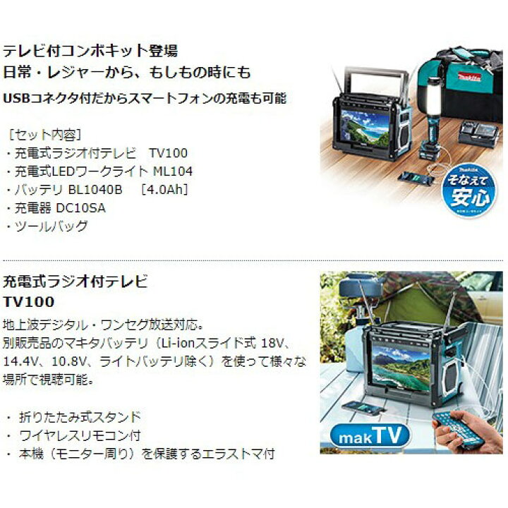 楽天市場】マキタ 防災用 コンボキット CK1010 防災グッズ makita 充電 