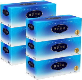 エリエール 箱ティシュー 贅沢保湿 (400枚(200組) × 3個入 × 2セット) ボックスティッシュ パルプ100% まとめ買い 花粉症