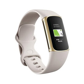 【Suica対応】Fitbit Charge 5 トラッカー ルナホワイト/ソフトゴールド [最大7日間のバッテリーライフ/GPS搭載/スマートウォッチ]