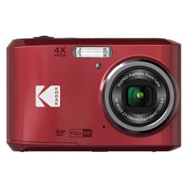コダック デジタルカメラ PIXPRO FriendlyZoom FZ45、1600万画素、4倍光学ズーム、フルHD動画撮影、アルカリ乾電池対応、レッド