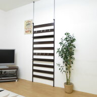 【日本製・送料無料】 つっぱりラダーラック 幅85cm（フック8ヶ付）国産