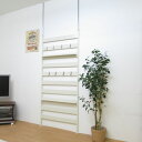 【日本製・送料無料】 つっぱりラダーラック 幅85cm（棚4段・フック8ヶ付）国産