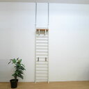 突っ張り ハンガーラック 幅40cm 　CC-400NI【日本製・送料無料】 壁面収納 棚付き ハンガーラック パーテーション 日本製　壁面　収納　玄関　ラダー　ラック　突っ張り　つっぱり　突っぱり　コート掛け　棚　ハンガー　おしゃれ　幅40　壁面収納　薄型　壁