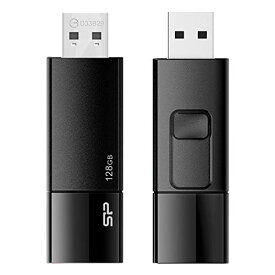 シリコンパワー USBメモリ 128GB USB3.0 スライド式 Blaze B05 ブラック SP128GBUF3B05V1K