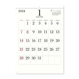新日本カレンダー 2024年 カレンダー 壁掛け シンプルフェイス (大) 年表付 610×425mm NK200