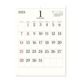 新日本カレンダー 2024年 カレンダー 壁掛け シンプルフェイス 年表付 NK194