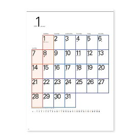 新日本カレンダー 2024年 カレンダー 壁掛け スクエア文字 年表付 NK195