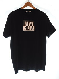 【中古】アリクス ALYX フロントロゴ ボックスロゴ プリントTシャツ 半袖カットソー 半袖 トップス メンズ サイズXL イタリア製 Tシャツ プリント ブラック LLサイズ 101MT-762