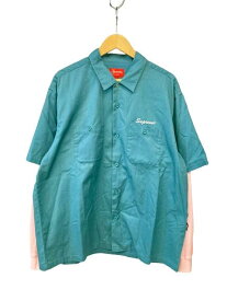 【中古】シュプリーム SUPREME Thermal Work Shirt 2021AW サーマル ワークシャツ Work Green ワークグリーン グリーン系 刺繍ロゴ プリント 長袖シャツ トップス 長袖シャツ ロゴ グリーン Lサイズ 101MT-792