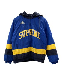 【中古】シュプリーム SUPREME 17FW Puffy Hockey Pullover Jacket BLUE パッフィ ホッケー プルオーバー ジャケット 上着 トップス 長袖 中綿 青×黄×黒 ジャケット ロゴ マルチカラー Sサイズ 101MT-285