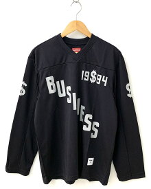【中古】シュプリーム SUPREME 20SS Business Hockey Jersay ビジネス ホッケー ジャージ ロンT ロゴ ブラック Sサイズ 201MT-1090