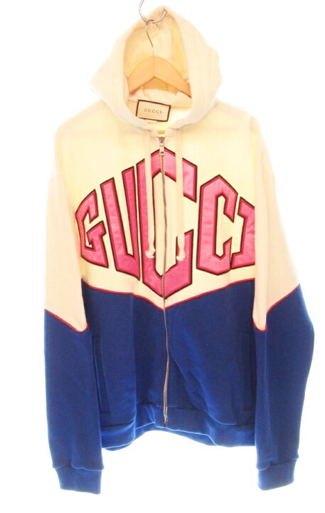 楽天市場】【中古】グッチ GUCCI Logo Felted Cotton Jersey Zip up 