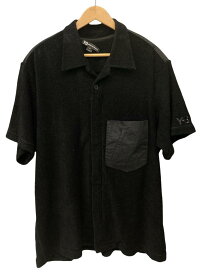 【中古】ワイスリー Y-3 ヨウジヤマモト YOHJI YAMAMOTO TOWELLING SS OVERSIZED SHIRT BLACK 半袖シャツ トップスパイル地 黒 半袖シャツ 無地 ブラック Mサイズ 101MT-1191